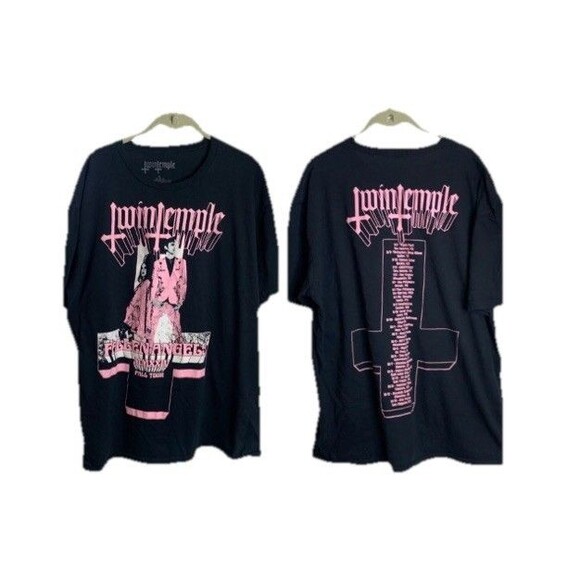 Twin Temple License Graphic T-Shirt Fallen Angels MMXXIV Tour 2024 Tee Black XL - Picture 1 of 10